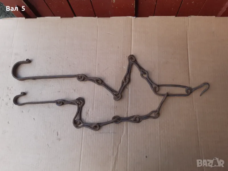 Стара верига за огнище от ковано желязо , здрава, снимка 1