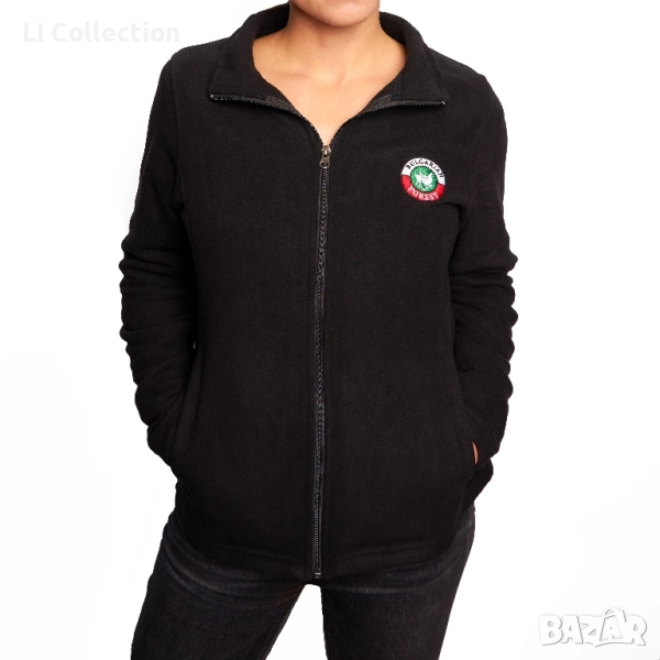 Дамски полар - черен, зелен и червен, снимка 1