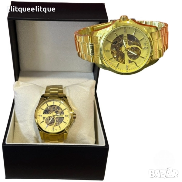 Луксозен златен часовник LEIYI с класически детайли, снимка 1