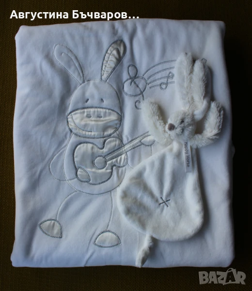 Меко и топло одеялце с бродирано магаренце 104/81см, снимка 1