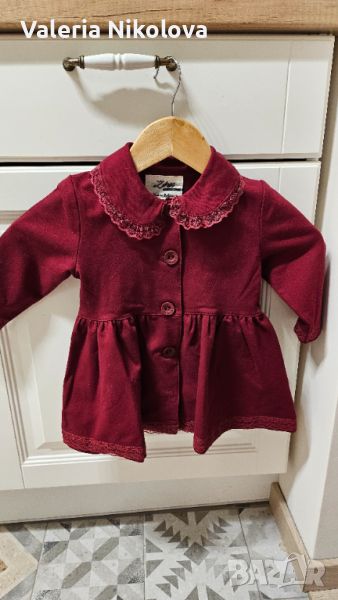 Бебешко палтенце, бордо, снимка 1