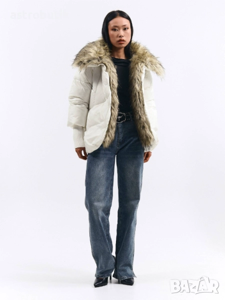 Зимно яке със сваляща се яка от пух, снимка 1