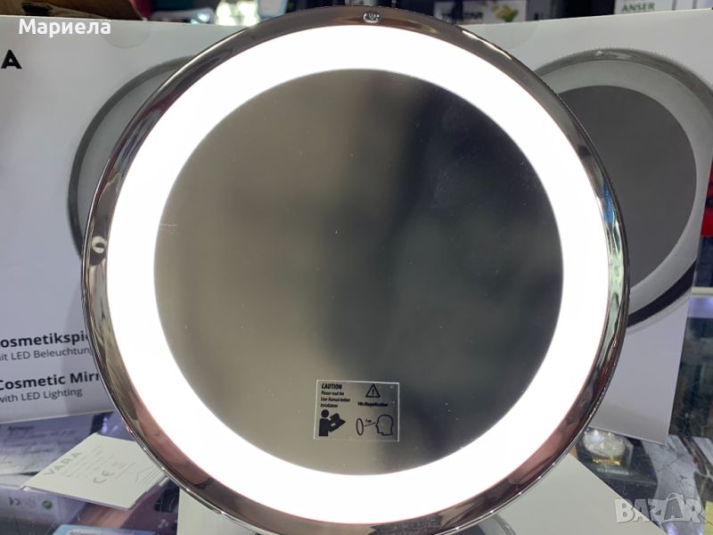 Козметично огледало х10 с LED осветление / Увеличително огледало с LED осветление и вакуум, снимка 1