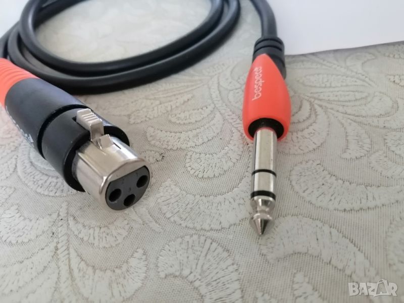 Аудио кабел XLR F to 6,35mm Jack, снимка 1