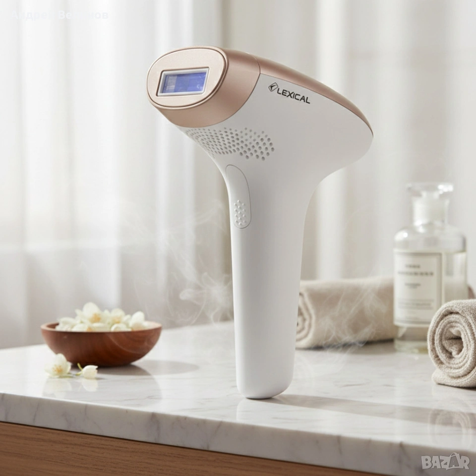 Лазерен апарат за обезкосмяване Lexical LLH-5585 с ледено охлаждане и 9 нива на интензитет, снимка 1