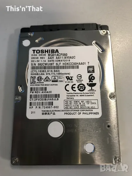 Хард диск за Лаптоп - Toshiba 500 gb Sata, снимка 1