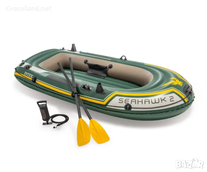 Надуваема лодка Seahawk 2 Intex, за 2 лица, размер 236×114 см, PVC, зелена Crocoland ви представя на, снимка 1