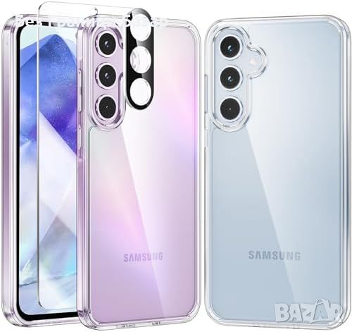 Нов Защитен Кейс за Samsung A55 5G Прозрачен Луксозен Лек Тънък + протектор, снимка 1