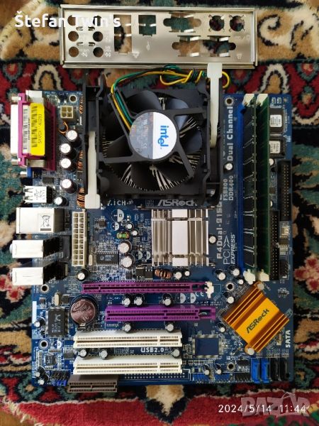 ✅ Дънна платка ASRock P4Dual-915GL Socket 487, Intel Celeron, Рам памет: 2×512MB/DDR400/333MHz, снимка 1