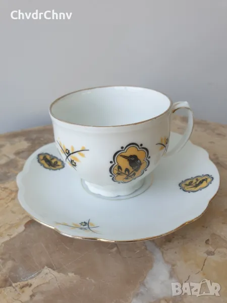 6бр MZ Altrohlau CMR Чехословакия/стар чешки порцеланов сервиз за кафе/сет чашка-чинийка, снимка 1