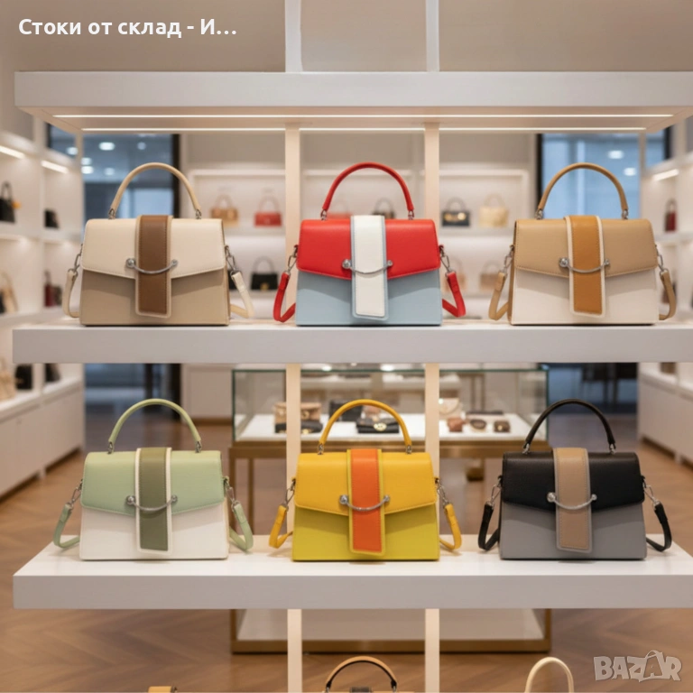 Многоцветна дамска чанта, снимка 1