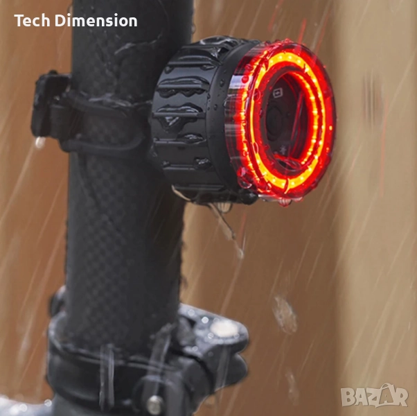 Meroca Super III Smart light COB led индикация за спиране Li-IOnUSB Type-C заден стоп велосипед, снимка 1