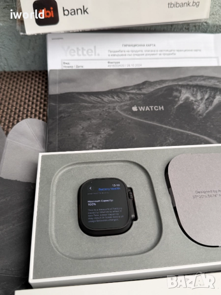 24мес❌ Гаранция‼️ Apple Watch ULTRA 2 ‼️ Лизинг от 42лв/м ‼️ 49mm Cell / Black Titanium, снимка 1
