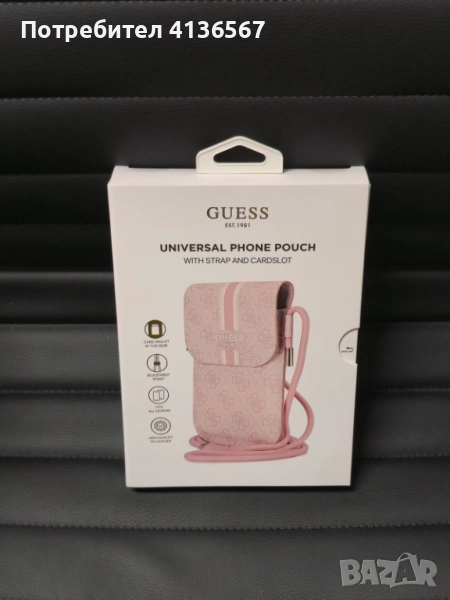 Оригинална дамска мини чанта GUESS – розова, нова, в луксозна кутия, снимка 1