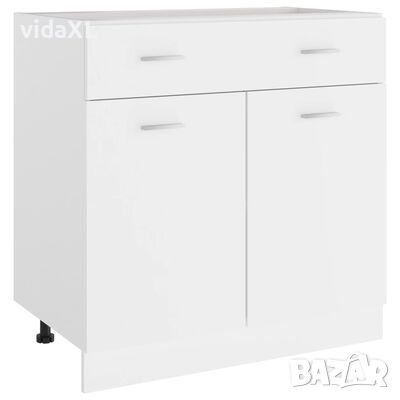 vidaXL Долен шкаф с чекмедже, бял, 80x46x81,5 см, ПДЧ(SKU:801236, снимка 1