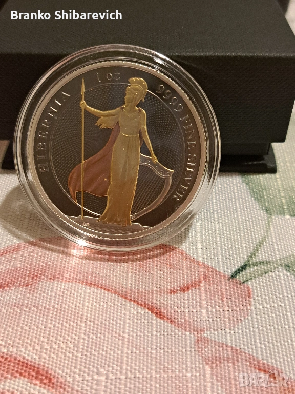 Красива сребърна монета с 5 скъпоценни метала от Токелау, 100 бр. за цял свят, снимка 1