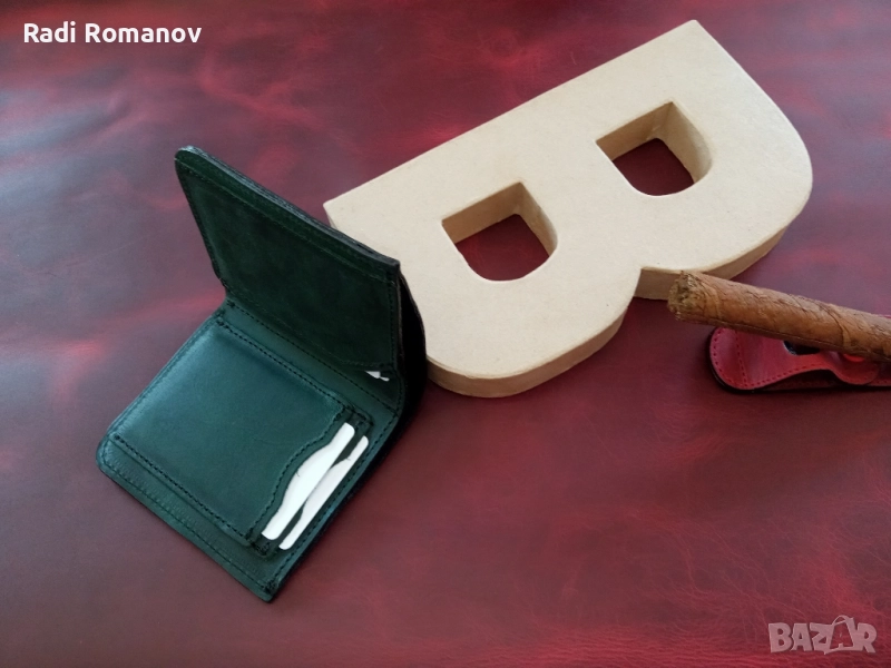 Ръчно изработен мъжки кожен портфейл , снимка 1