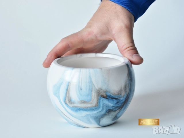 Декоративни Кашпи за Сукуленти и Цветя / Подарък за Нов Дом / Цветни Саксии Изработени от Смола , снимка 11 - Саксии и кашпи - 52412648