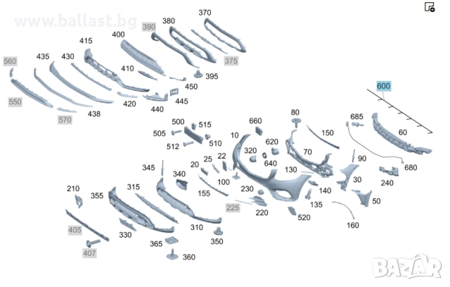 Инсталация предна броня A2535404618 GLC W253