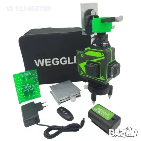 Лазерен нивелир WEGGLE 4D с 16 линии и 11 аксесоари