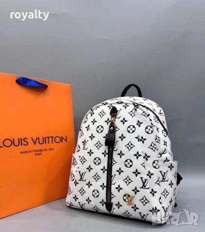 Louis Vuitton Нова Бяла Дамска Кожена Раница Луи Витон , снимка 2 - Раници - 54264746