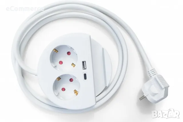 Technaxx, Настолно гнездо за мобилен телефон, 2 x 230V и 2 USB порта, снимка 2 - Друга електроника - 49215131