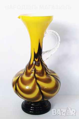 OPALINE - FLORENCE – Италианска висока ваза или кана от цветно стъкло, снимка 1 - Други ценни предмети - 45810430