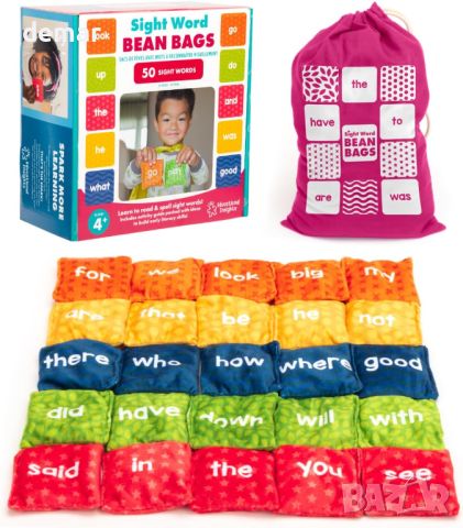 Sight Words Games Образователна игра с английски думи, торбички  за хвърляне за деца 4+ г., снимка 4 - Образователни игри - 45511168