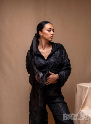 дамски комплект риза и панталон с прозрачен ефект , снимка 10 - Комплекти - 51541282