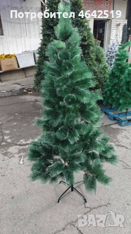 Заснежена елха с метална стойка, снимка 3 - Декорация за дома - 52310615