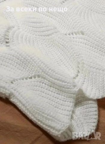 Бял Блузон С Дантела Свободен Модел С Дълъг Ръкав Код S401, снимка 2 - Рокли - 52730033