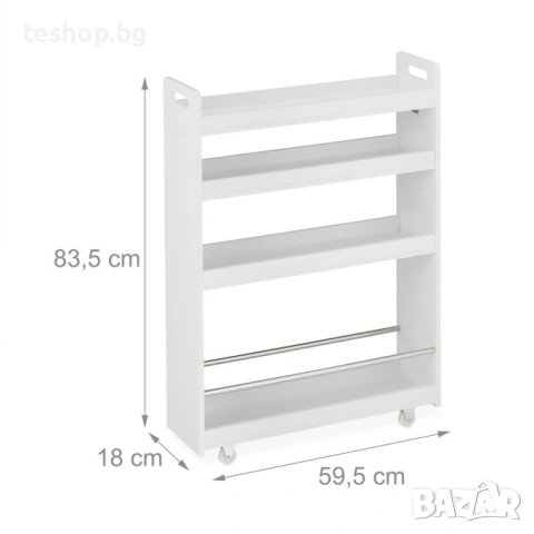 Количка за съхранение на принадлежности за баня или друго Relaxdays, снимка 3 - Етажерки - 53940000