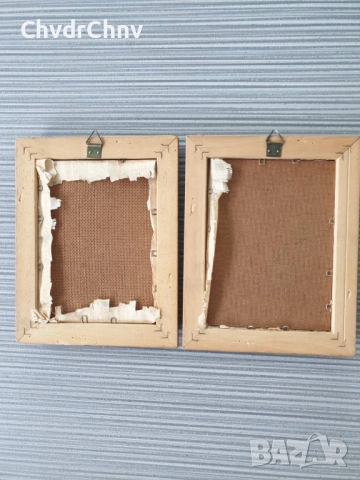 2бр малки египетски картини върху папирус/картина в дървена рамка 15x19см, снимка 6 - Картини - 46673395