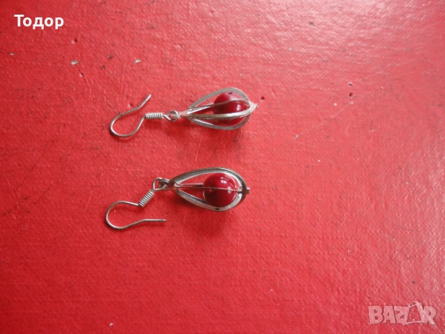 Посребрени обеци обици с камъни 5, снимка 3 - Обеци - 54088913