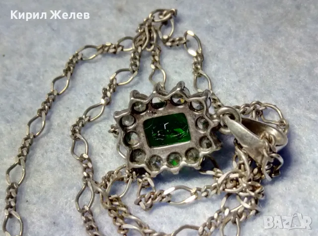 СКЪПОЦЕННО СРЕБЪРНО КОЛИЕ с ПЕНДАНТ СРЕБРО 925 с ГОЛЯМ ЮВЕЛИРНО ФАСЕТИРАН ПЕРИДОТ и ЦИРКОНИ 47569, снимка 7 - Колиета, медальони, синджири - 50072703