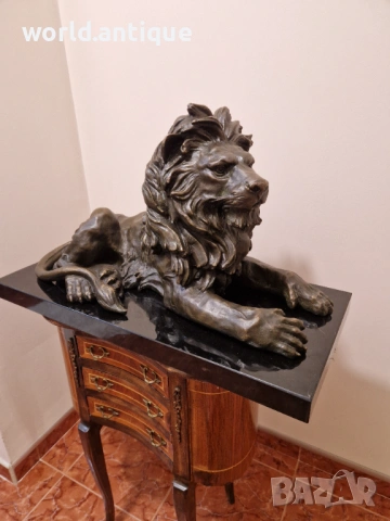 Уникална голяма антикварна бронзова френска фигура пластика статуетка , снимка 4 - Антикварни и старинни предмети - 53098144