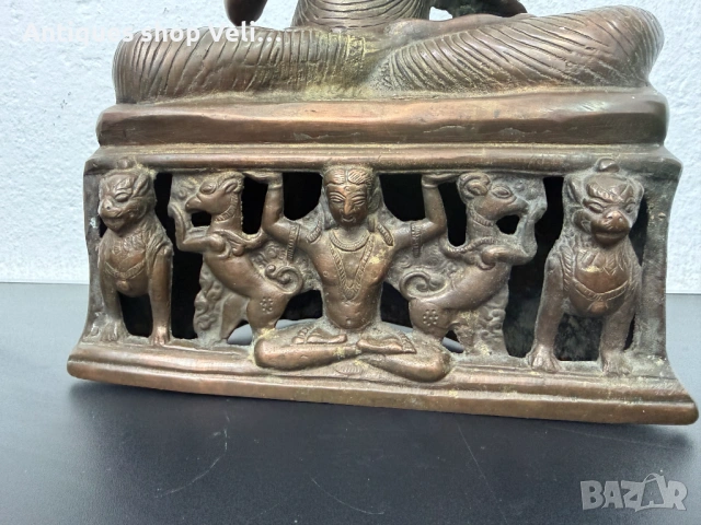 Азиатска бронзова скулптура Буда №7811, снимка 4 - Антикварни и старинни предмети - 53032218