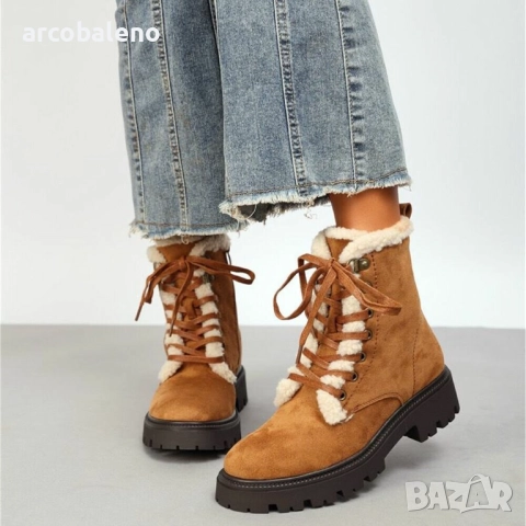 Дамски боти с връзки, 3цвята , снимка 2 - Дамски боти - 52801220