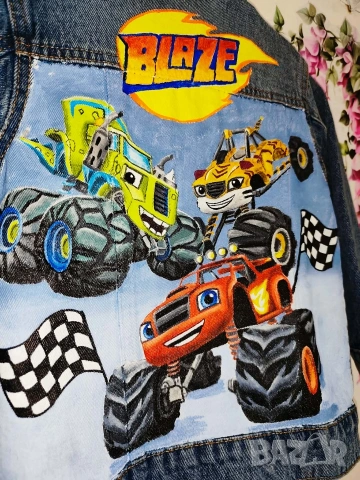 Стилно яке с ръчно рисувани герои – трима герои, снимка 10 - Детски якета и елеци - 53298568