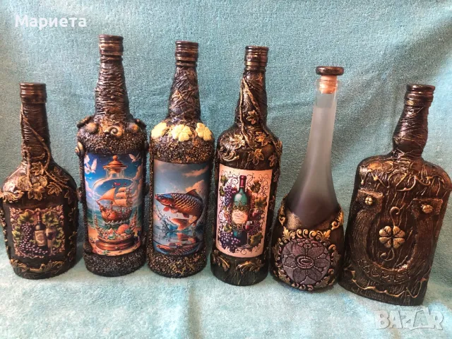 Декорирана бутилка, снимка 9 - Декорация за дома - 38311500