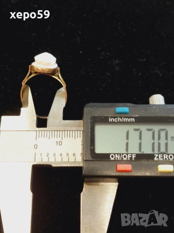 Дамски златен пръстен с коралова камея.Злато 14 карата, снимка 7 - Пръстени - 53484949