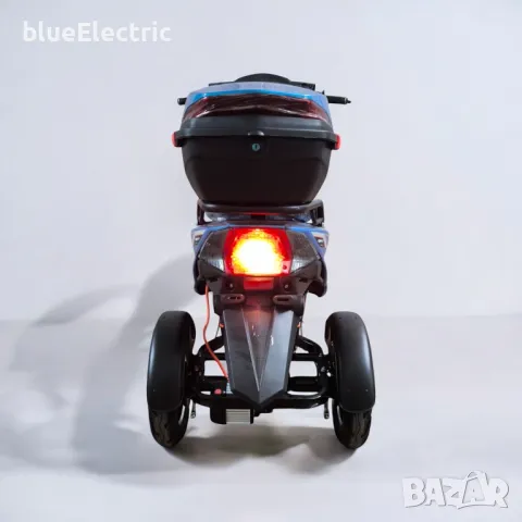 Електрически скутер-триколка blueElectric Sport 2000W | 60V | 24AH | BLUE, снимка 4 - Мотоциклети и мототехника - 49745588