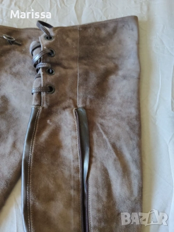 Италиански ботуши над коляното – естествен велур, Vera Cuoio, снимка 10 - Дамски ботуши - 53762972