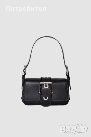 Оригинална дамска чанта BY FAR Eloise Black Nappa Leather Shoulder Bag, снимка 5 - Чанти - 54002356