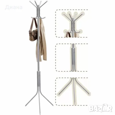 Закачалка за дрехи с 2 нива на закачане от метал с височина 176 см и масивен метален корпус, снимка 1