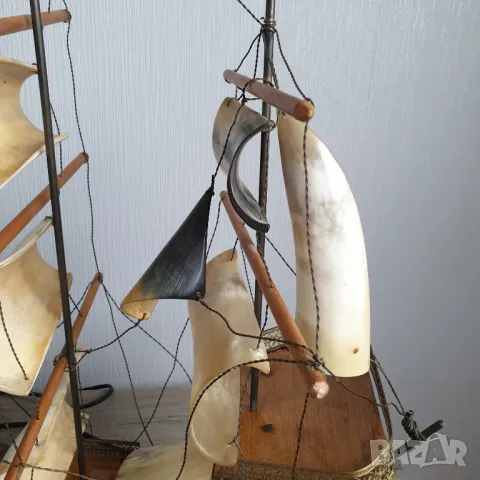 Голям кораб от рог с нощна лампа и латерна, снимка 7 - Колекции - 50266343