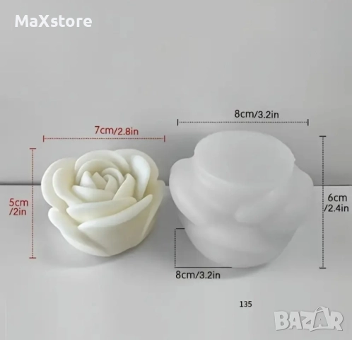 3D 3 размера роза рози Силиконов молд форма за свещи гипс сапун смола фондан , снимка 6 - Форми - 52048752