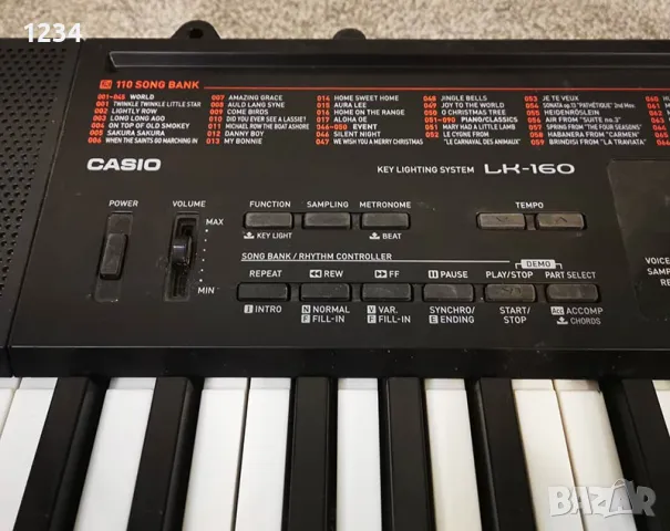 синтезатор клавир CASIO LK-160 пиано с плътни светещи клавиши 5 октави USB, снимка 5 - Синтезатори - 49692404