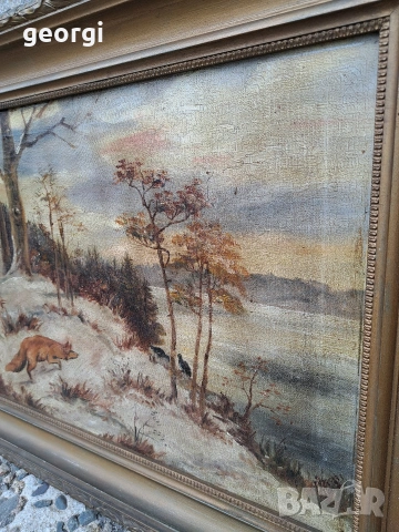 две антични картини маслени бои върху платно на художника M. Vasseax, снимка 9 - Картини - 54029832