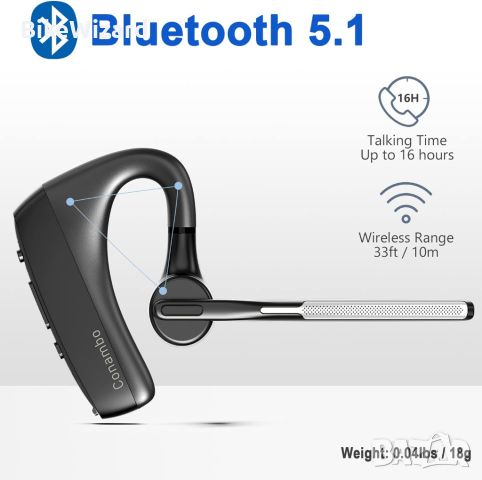 Conambo K18 Bluetooth слушалка / хендсфри  V5.1 шумопотискане с двоен микрофон НОВО, снимка 3 - Слушалки, hands-free - 45271693
